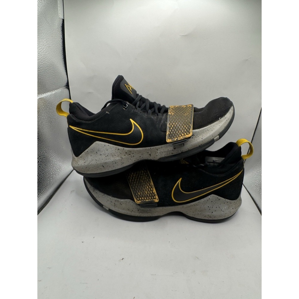Nike PG 1 Paul George Black University Gold 878627-006 Low Top Lace Up Men’s 10